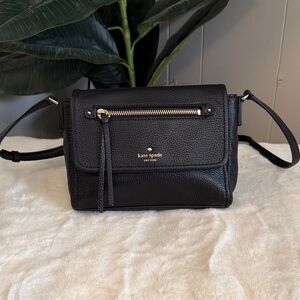 Kate Spade Black Pebbled Leather Crossbody Bag